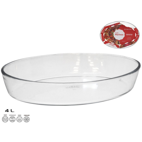 Klaasist ahjuvorm 39,5x27,5x6,5 cm 4 l, marinex