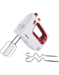 Käsimikser daewoo dhm 122r, 5 kiirust, turbo funktsioon, võimsus 300w, valge/punane