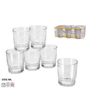 6-osaline klaasist joogiklaaside komplekt 256 ml, 9 × 8 × 8 cm, kitchen&go