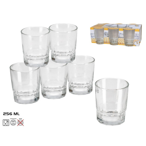 6-osaline klaasist joogiklaaside komplekt 256 ml, 9 × 8 × 8 cm, kitchen&go
