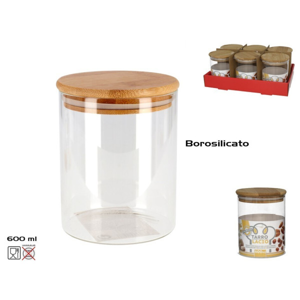 Borosilikaatklaasist purk 600 ml, 13 × 10 × 10 cm, kitchen&go