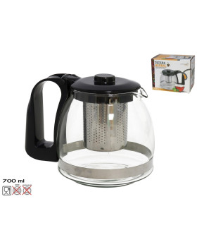 Klaasist teekann filtriga 700 ml, taimeteeks, 11 × 12,5 × 16 cm, kitchen&go
