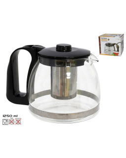 Klaasist teekann filtriga 1250 ml, taimeteeks, 13 × 14 × 19 cm, kitchen&go