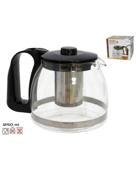 Klaasist teekann filtriga 1250 ml, taimeteeks, 13 × 14 × 19 cm, kitchen&go