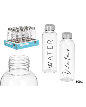 Veepudel, läbipaistev, 500 ml, assortii 2, 21×6.5×6.5 cm, 10515, leknes