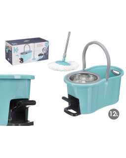 12-liitrine ämber pöörleva metallmopi ja jalgpedaaliga, 23x47x25,5 cm, 12301, kipit