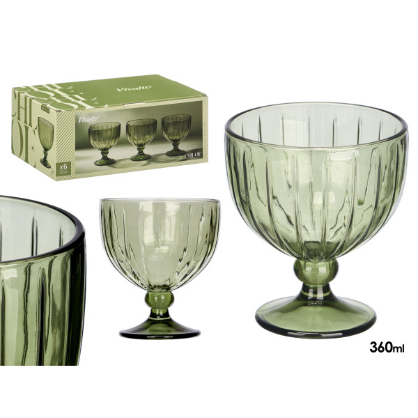 350 ml roheline triibuline jäätisetops, 12×10.5×10.5 cm, 12413, kinvara