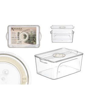 Suur külmkapi organisaator kaanega, valge, 12.5×30×19.2 cm, 12510, kinvara