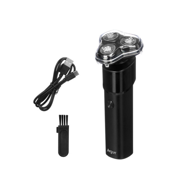 Electric shaver with 3 rotary blades, black, 500 mah, usb charging, 12836, argon