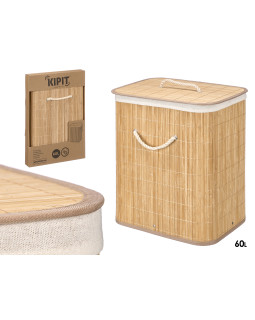 Ristkülikukujuline naturaalne bambuskorv, 60 l, 13070, kipit