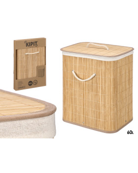 Ristkülikukujuline naturaalne bambuskorv, 60 l, 13070, kipit