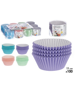 100 tk küpsetuspaberist vormide komplekt, 11 cm, assortii 4, 5.5×7.5×7.5 cm, 36968, kinvara