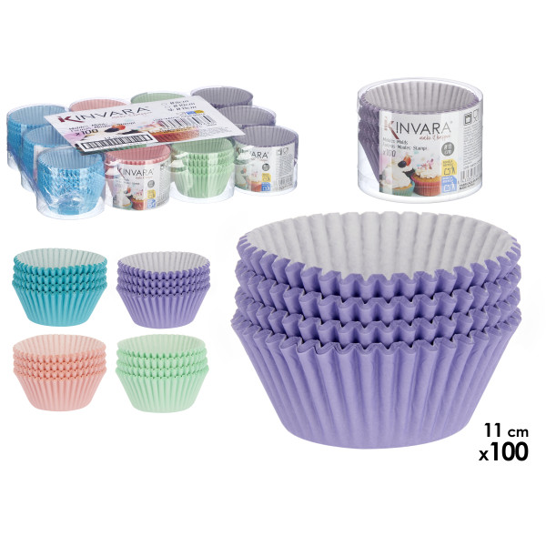 100 tk küpsetuspaberist vormide komplekt, 11 cm, assortii 4, 5.5×7.5×7.5 cm, 36968, kinvara