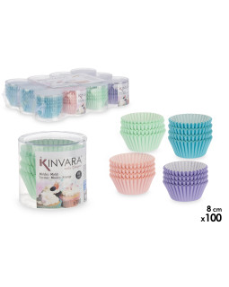 100 tk küpsetuspaberist vormide komplekt, 8 cm, assortii 4, 5.5×5.5×5 cm, 36970, kinvara