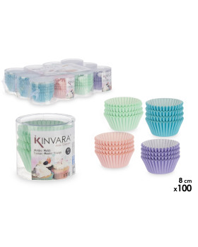 100 tk küpsetuspaberist vormide komplekt, 8 cm, assortii 4, 5.5×5.5×5 cm, 36970, kinvara