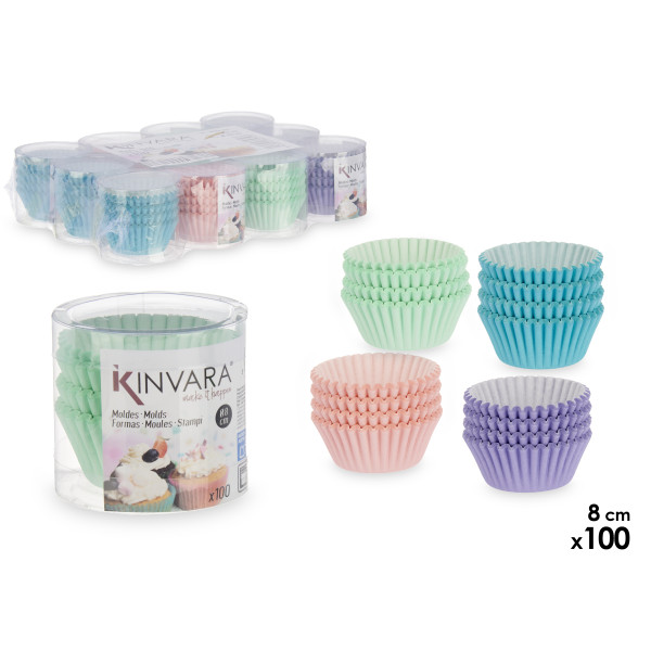 100 tk küpsetuspaberist vormide komplekt, 8 cm, assortii 4, 5.5×5.5×5 cm, 36970, kinvara