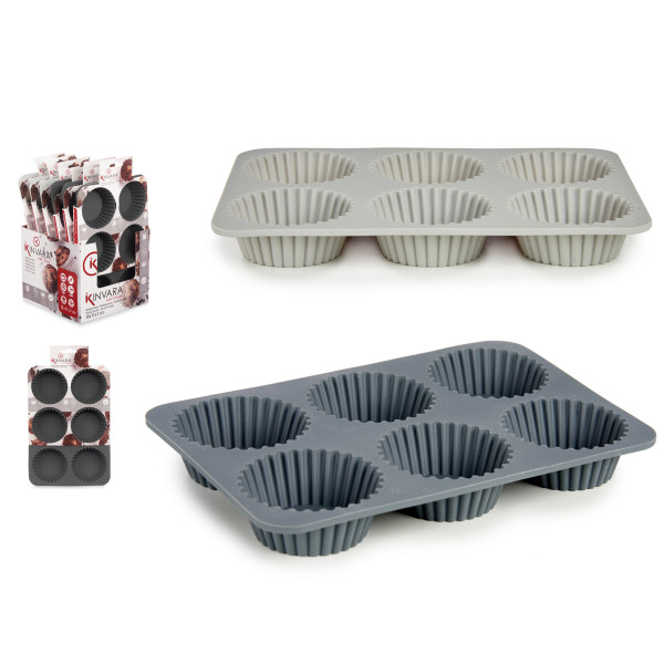 Silikoonist küpsetusvorm 6 muffinile, 3×25.7×17.5 cm, 76835, kinvara