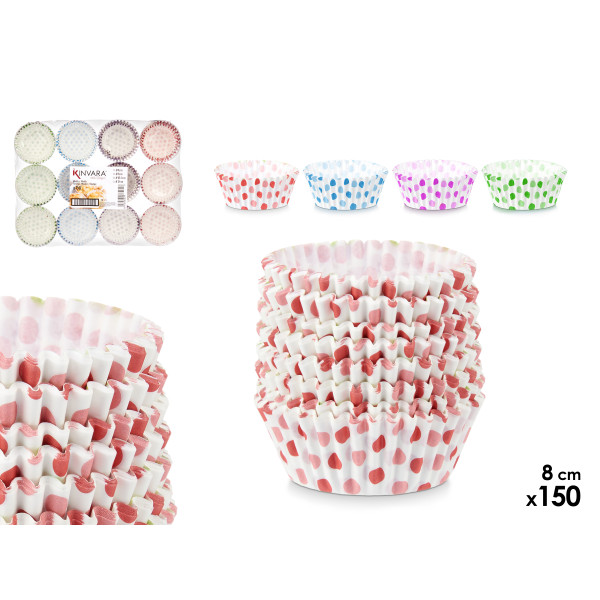 150 tk küpsetuspaberist vormide komplekt, 8 cm, assortii 4, 6.5×5.5×5.5 cm, 78480, kinvara