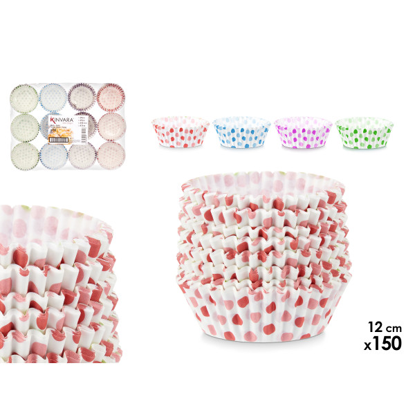 150 tk küpsetuspaberist vormide komplekt, 12 cm, assortii 4, 8.5×8×8 cm, 78482, kinvara