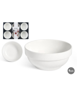 6 valge portselanist kausi komplekt 9 cm, 86525, vessia