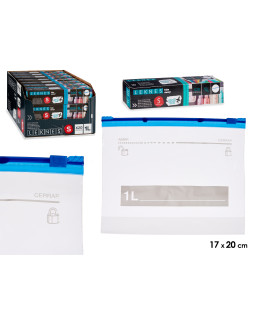 Mitmeotstarbelised lukuga kotid 1 l, 20 tk, 20×17+2.5 cm, 87070, leknes