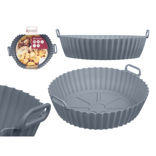 Ümmargune silikoonist küpsetusvorm õhufritüürile, hall, 6.5×22.5×19.5 cm, 90348, kinvara Ümmargune silikoonist küpsetusvorm õhufritüürile, hall, 6.5×22.5×19.5 cm, 90348, kinvara