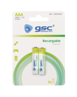 Gsc evolution rechargeable hr03 (aaa) 1,2v 800mah laetavad patareid, 2 tk/blisterpakendis, 106005006