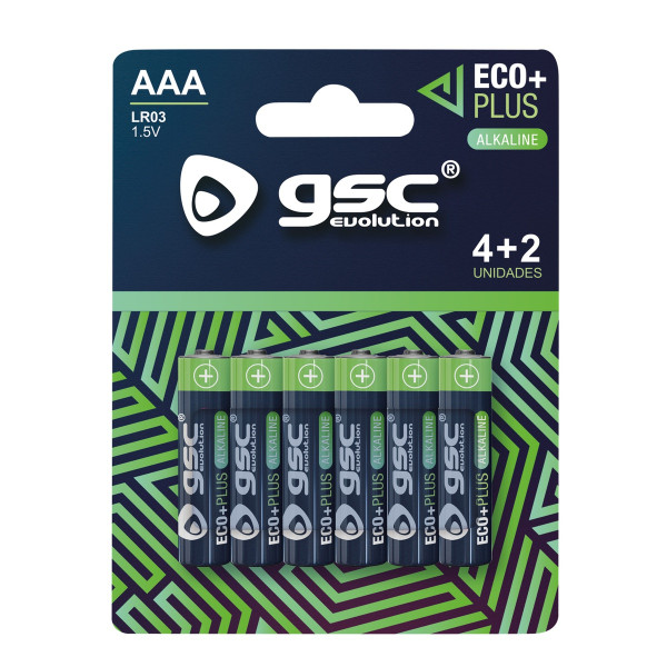 Gsc ecoplus alkaline lr03 (aaa) leelispatareid, 6 tk/pakendis, 106000052