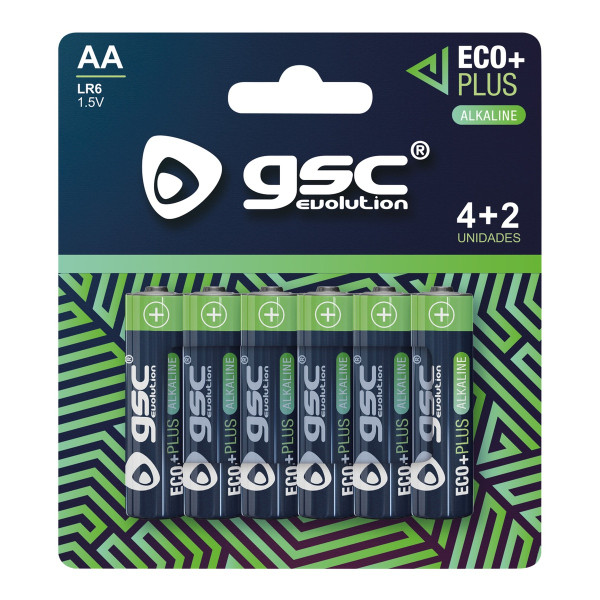 Gsc ecoplus alkaline lr6 (aa) leelispatareid, 6 tk/pakendis, 106000053