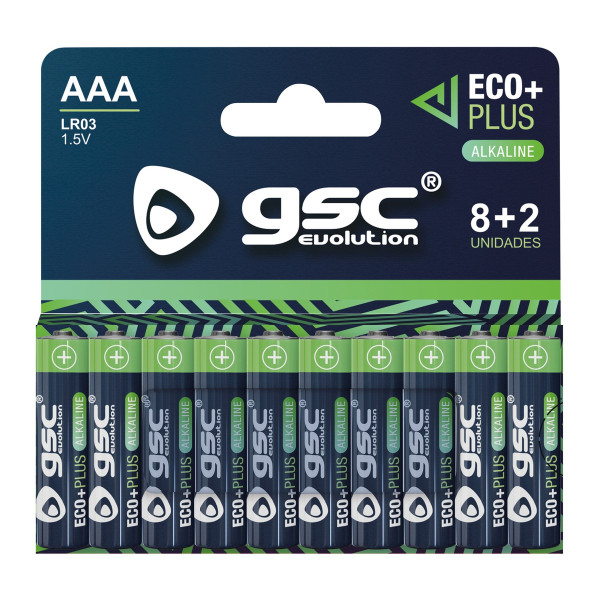 Gsc ecoplus alkaline lr03 (aa) leelispatareid, 10 tk/pakendis, 106000054