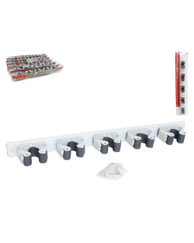 Seinale kinnitatav puhastusvahendite hoidik, 5 eset 37 x 3 x 4,5 cm gerimport