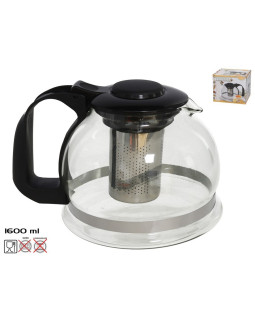 Klaasist teekann filtriga 1600 ml, 14,5 x 20 x 15,5 cm, kitchen&go