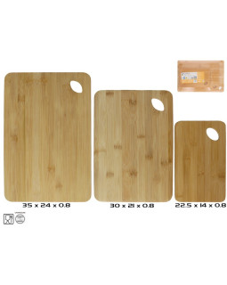 Lõikelaudade komplekt (3 tk) 22,5 x 14 x 0,8 / 30 x 21 x 0,8 / 35 x 24 x 0,8 cm, kitchen&go
