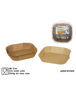 Õhufritüüri paberküpsetusvorm 16 cm (50 tk), 5 x 20 x 20 cm, kitchen&go