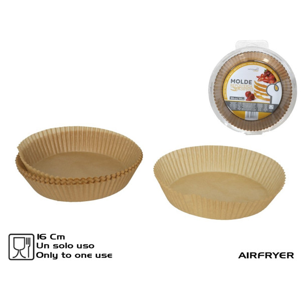 Õhufritüüri paberküpsetusvorm 16 cm (50 tk), 4,5 x 19 x 19 cm, kitchen&go