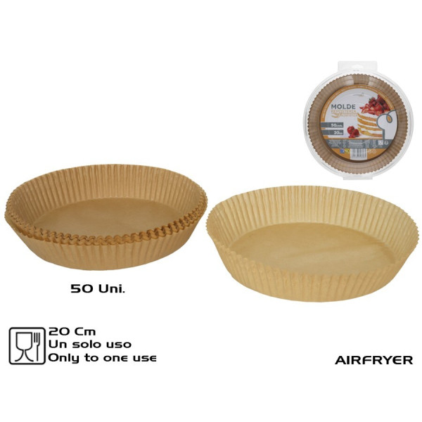 Õhufritüüri paberküpsetusvorm 20 cm (50 tk), 5 x 23 x 23 cm, kitchen&go