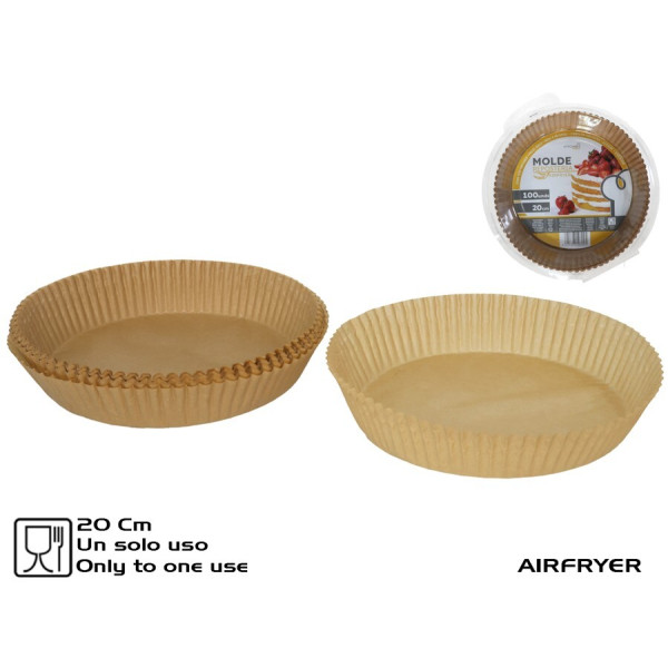 Õhufritüüri paberküpsetusvorm 20 cm (100 tk), 5 x 24 x 24 cm, kitchen&go