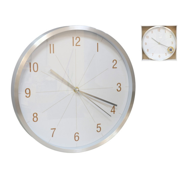 Seinakell 30 cm, hõbedane, 30 x 30 x 4 cm, decorlife Seinakell 30 cm, hõbedane, 30 x 30 x 4 cm, decorlife