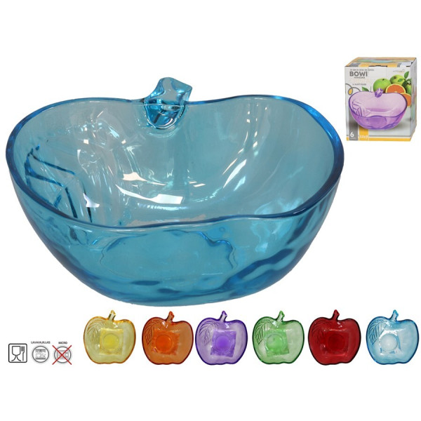 Klaasist õunakujuline kauss 12,5 x 13 x 4,7 cm, 6 disaini, kitchen&go