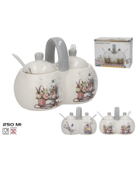 Suhkrutoos / soolatoos lusikaga, 250 ml, 2 disaini, 9.00 x 16.50 x 12.40, kitchen&go