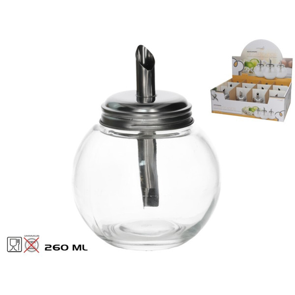 Klaasist suhkrutoos dosaatoriga 260 ml, 11 x 8,5 x 8,5 cm, kitchen&go