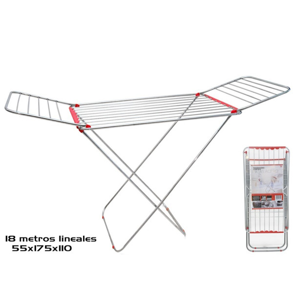 Alumiiniumist pesukuivatusrest 18 m terasjalgadega, 175 x 55 x 110 cm, gerimport Alumiiniumist pesukuivatusrest 18 m terasjalgadega, 175 x 55 x 110 cm, gerimport