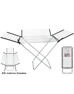 Alumiiniumist pesukuivatusrest 25 m, 175 x 55 x 110 cm, gerimport
