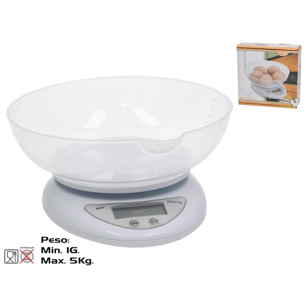 Digitaalne köögikaal 5 kg, valge, 20 x 18 x 9 cm, kitchen&go