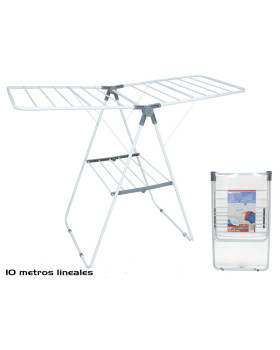 Metallist pesukuivatusrest 131 x 58 x 93,5 cm, valge/hall, gerimport