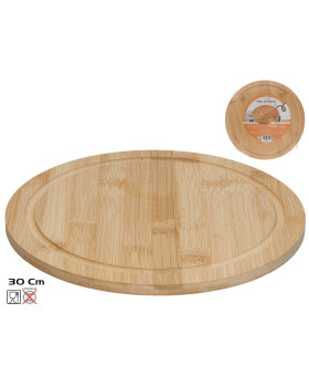 Ümmargune bambusest lõikelaud 1 x 30 x 30 cm, kitchen&go