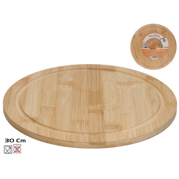 Ümmargune bambusest lõikelaud 1 x 30 x 30 cm, kitchen&go