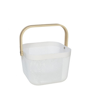 Mitmeotstarbeline sangaga korv, valge, 21.00 × 21.00 × 18.00 cm Mitmeotstarbeline sangaga korv, valge, 21.00 × 21.00 × 18.00 cm