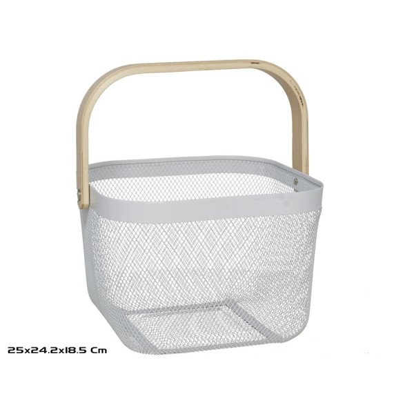 Mitmeotstarbeline sangaga korv, valge, 25.00 × 24.20 × 18.50 cm Mitmeotstarbeline sangaga korv, valge, 25.00 × 24.20 × 18.50 cm