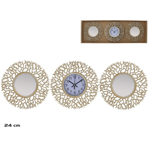 Kellakomplekt 2 peegliga, oksad, 24 cm, 24 x 24 x 3 cm, decorlife Kellakomplekt 2 peegliga, oksad, 24 cm, 24 x 24 x 3 cm, decorlife